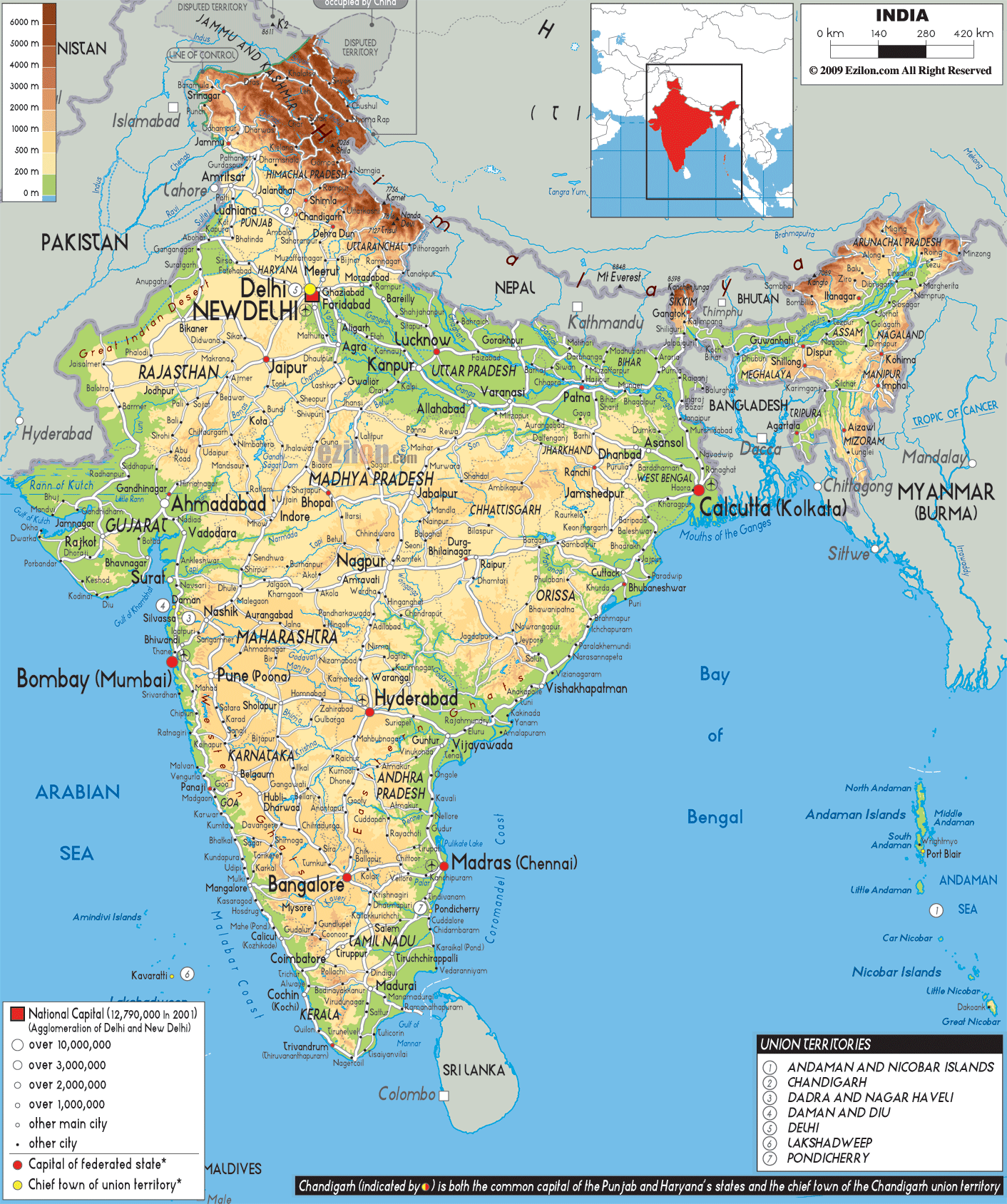 India Physical Map   India Physical Map 